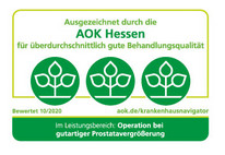 AOK Hessen überdurchschnittlich gute Behandlungsqualität gutartige Prostatavergrößerung 