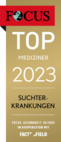 FOCUS-Siegel Top Mediziner Suchterkrankungen 2023